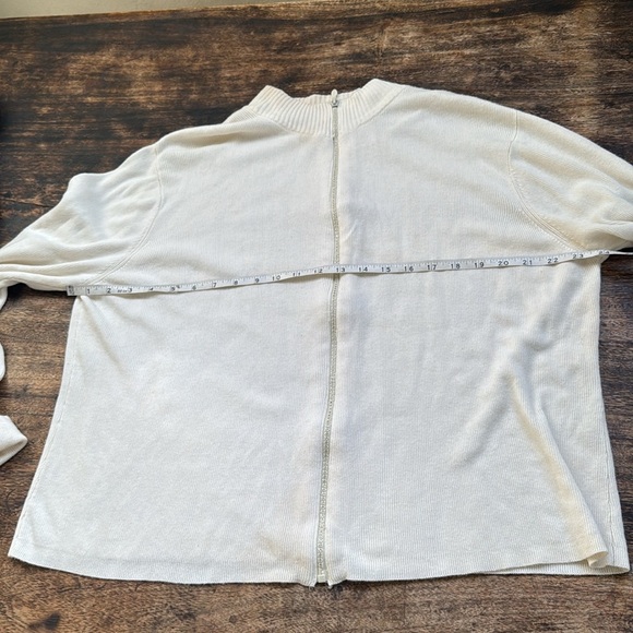 Vintage Kathi lee collection ivory rhinestone zipper sweater extra large 16/18 - Picture 6 of 9